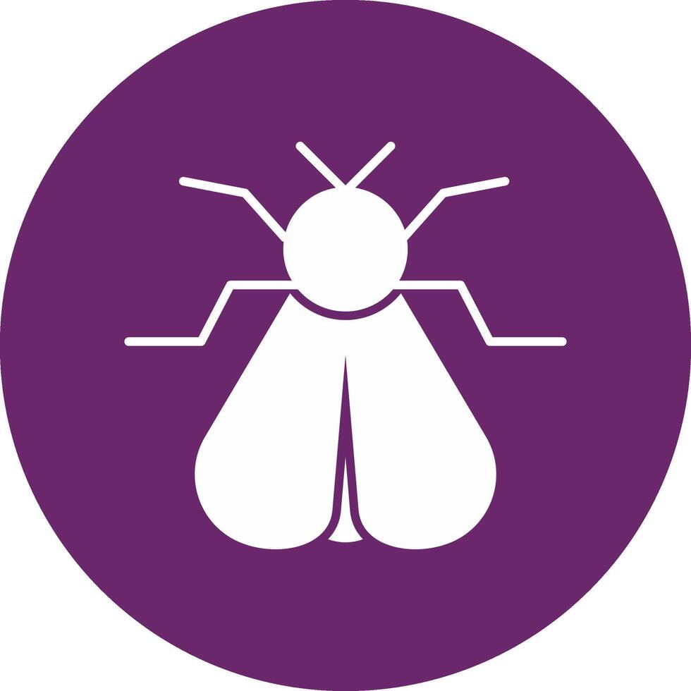 Moth Glyph Circle Icon vector