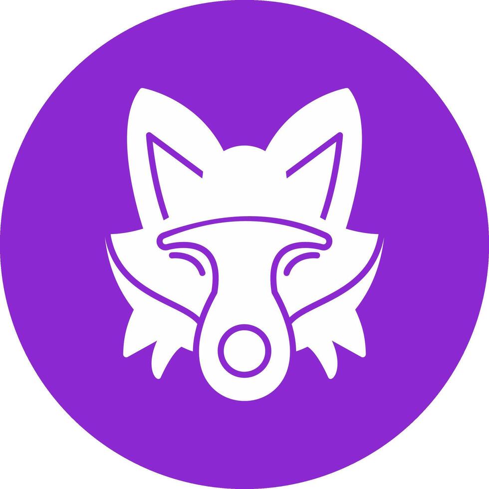 Fox Glyph Circle Icon vector