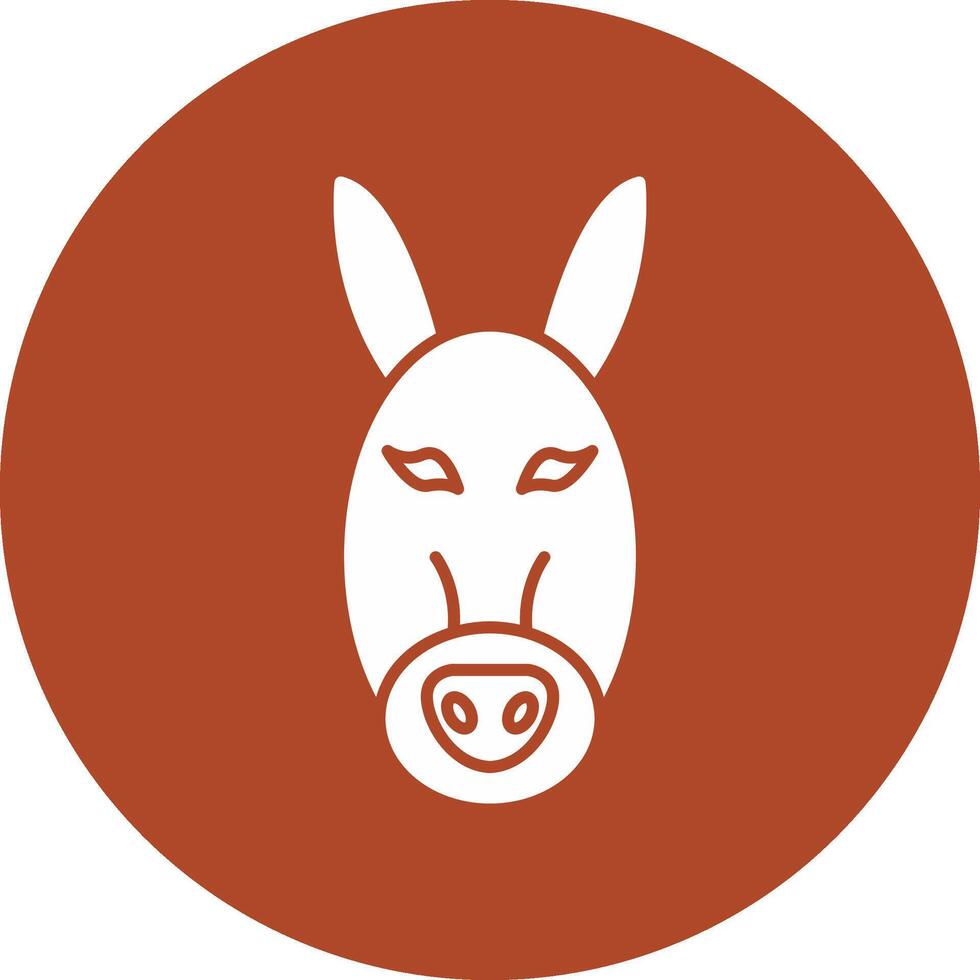 Donkey Glyph Circle Icon vector