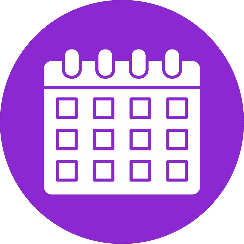 Calendar Glyph Circle Icon vector