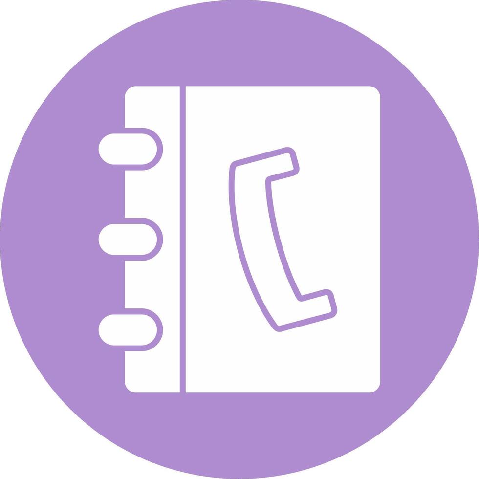 Phonebook Glyph Circle Icon vector