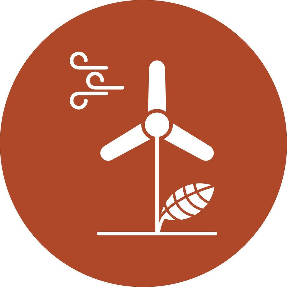 Wind Energy Glyph Circle Icon vector