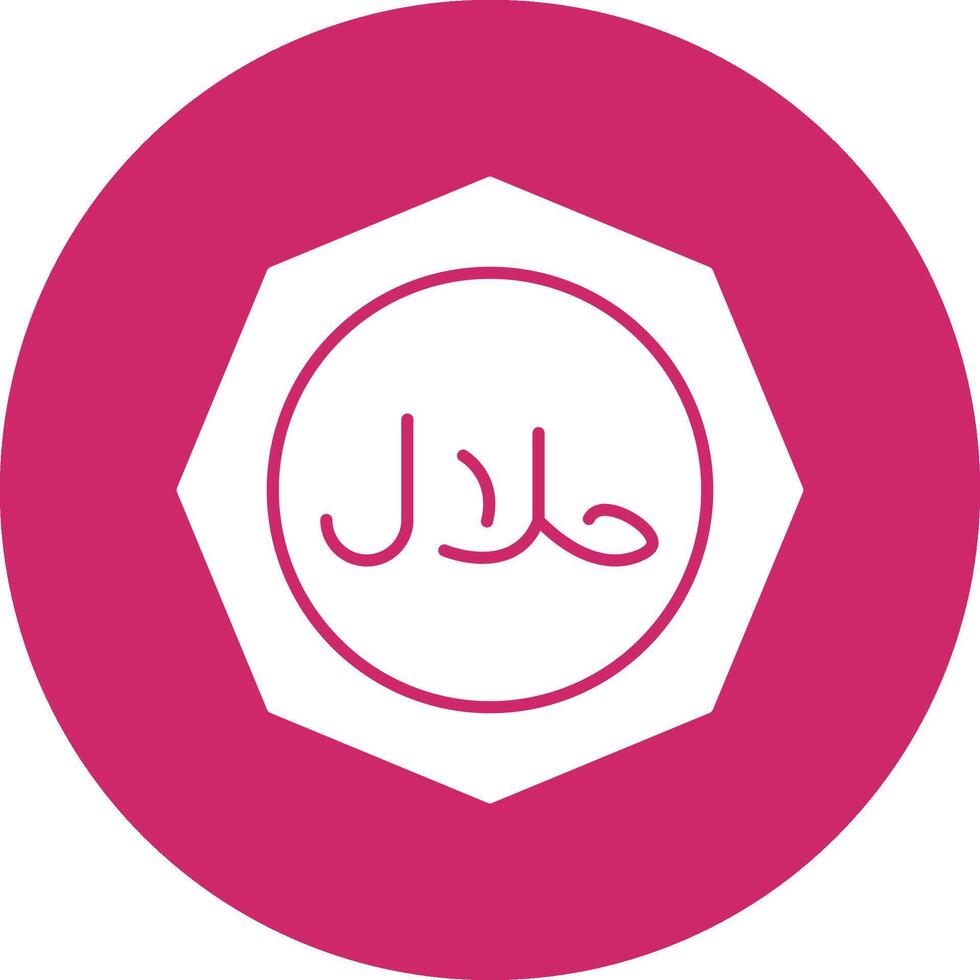 Halal Glyph Circle Icon vector