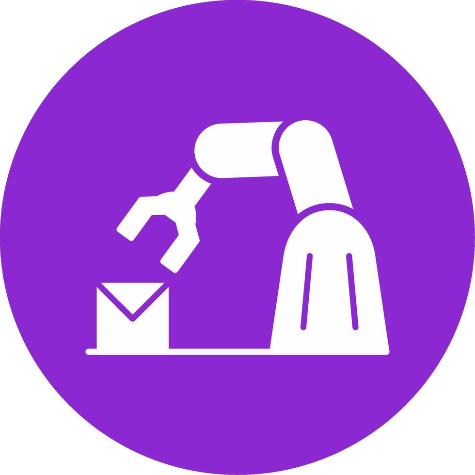 Robotic Arm Glyph Circle Icon vector