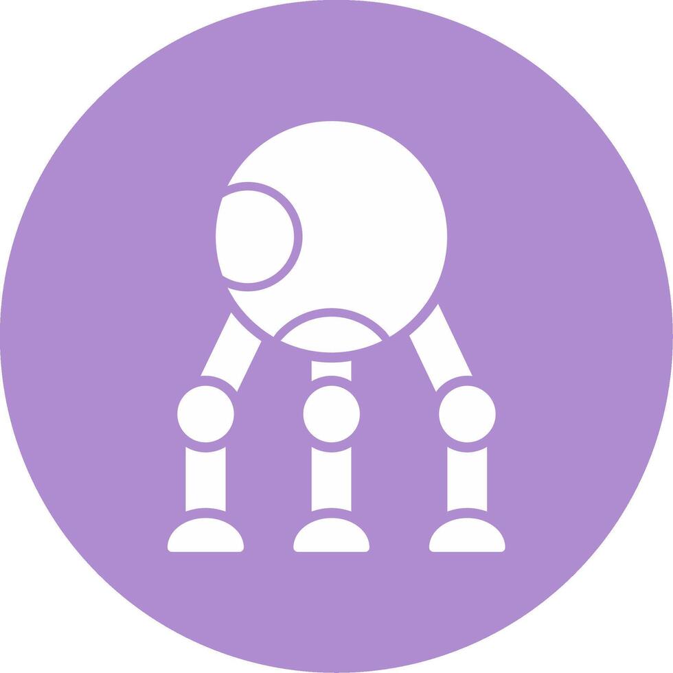 Robot Glyph Circle Icon vector