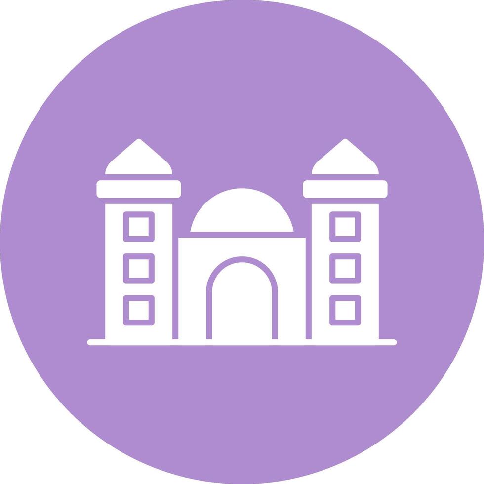 icono de círculo de glifo de mezquita vector