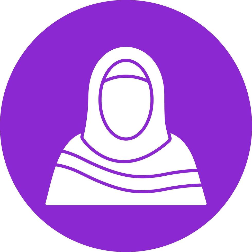 Moslem Woman Glyph Circle Icon vector