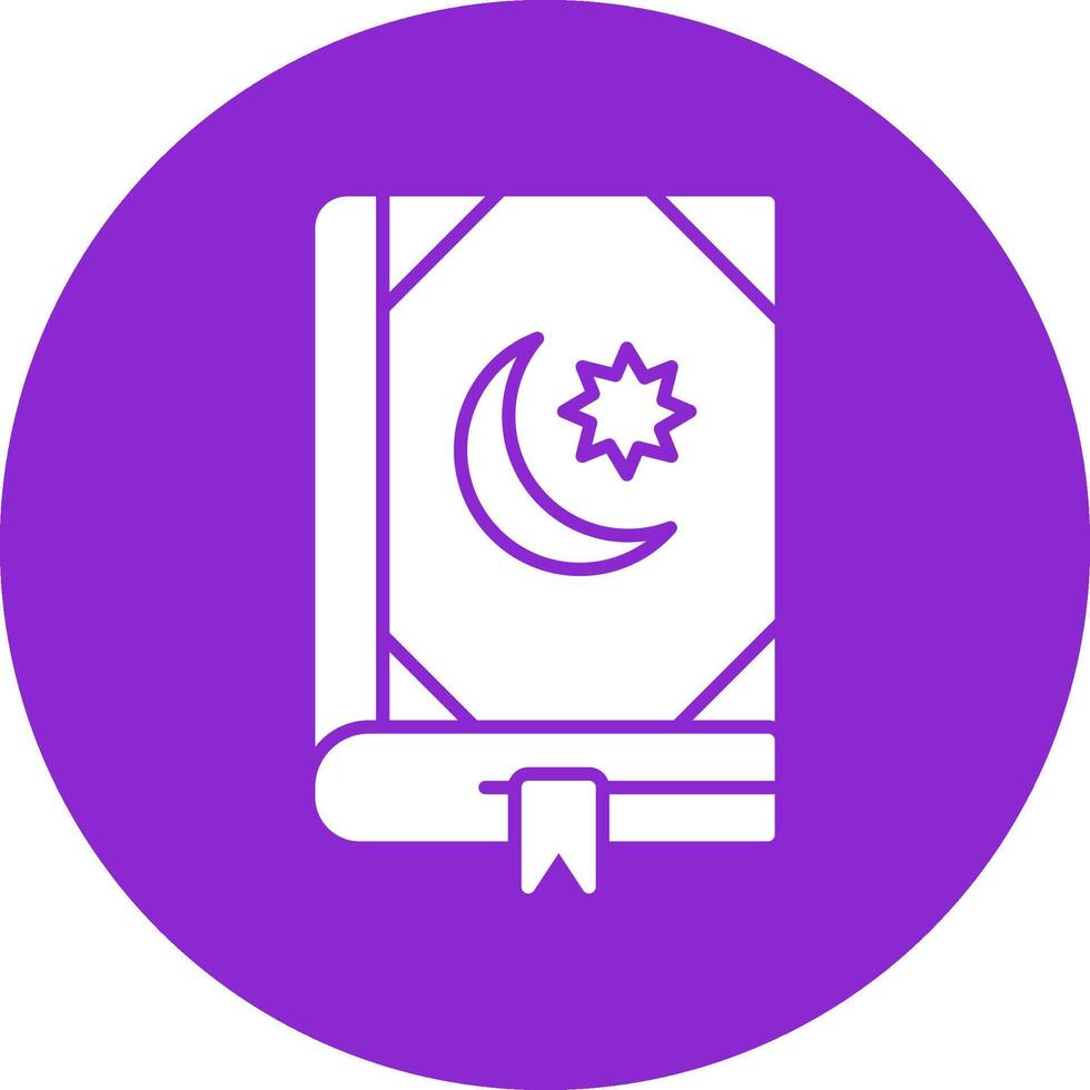 Quran Glyph Circle Icon vector
