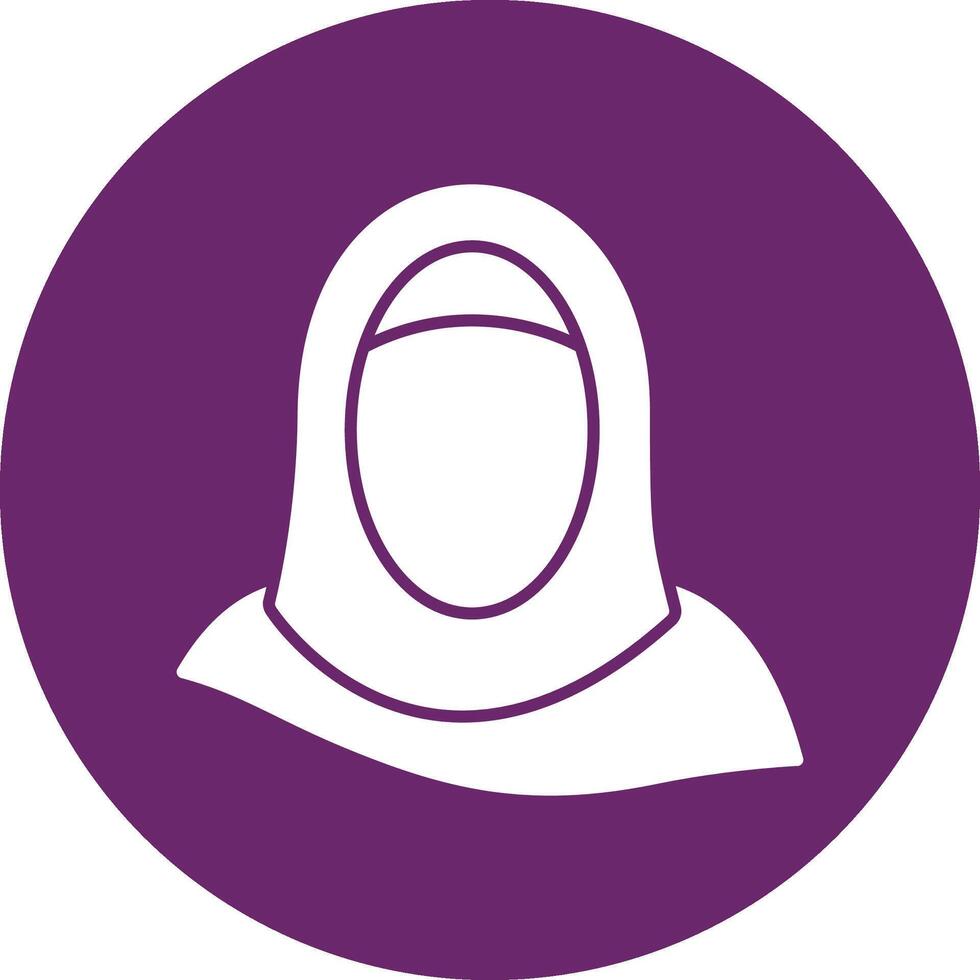 Hijab Glyph Circle Icon vector