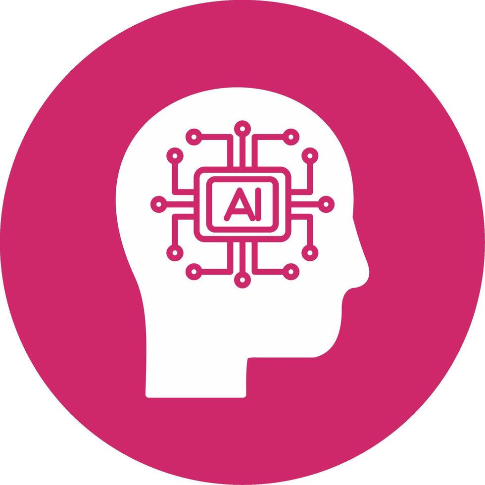 Artificial Intelligence Glyph Circle Icon vector