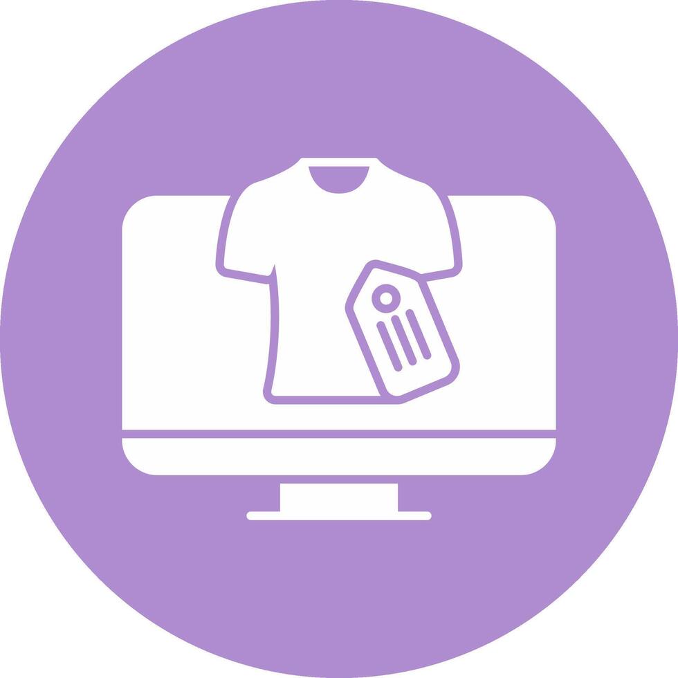 Online Shopping Glyph Circle Icon vector