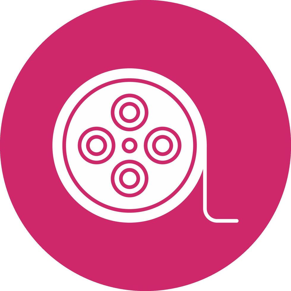 Film Reel Glyph Circle Icon vector