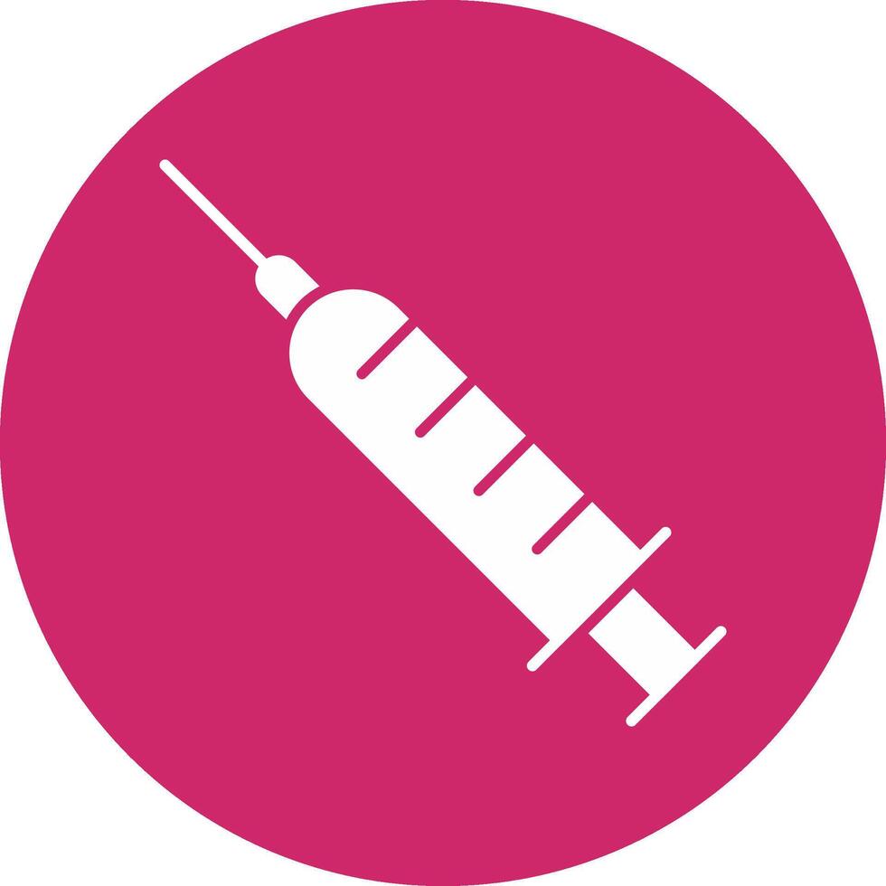 Syringe Glyph Circle Icon vector