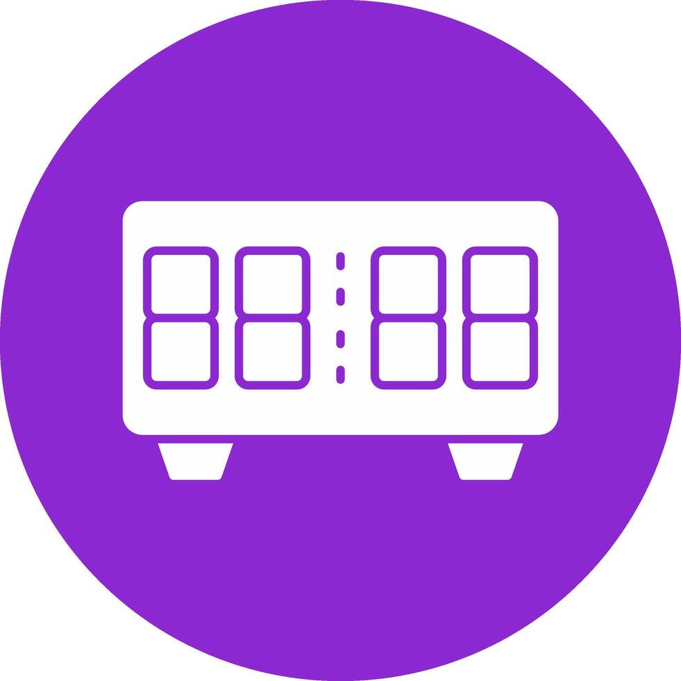 Digital Clock Glyph Circle Icon vector