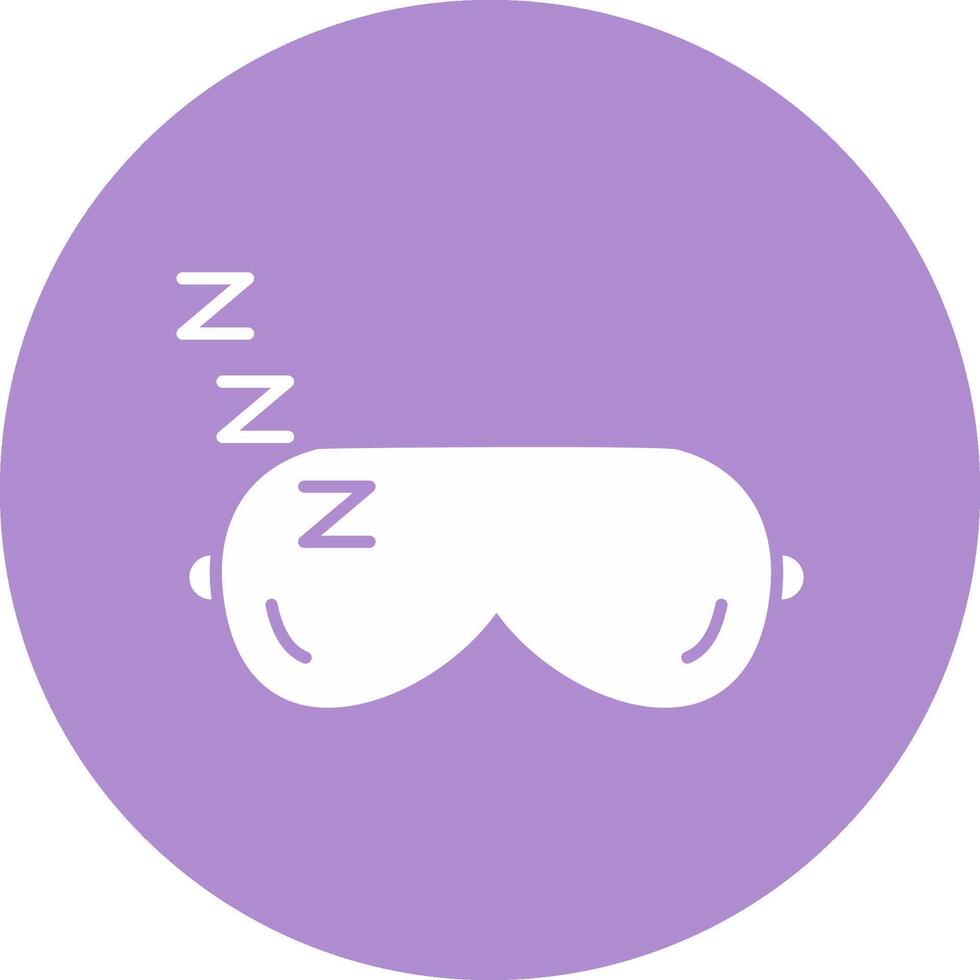 dormido máscara glifo circulo icono vector