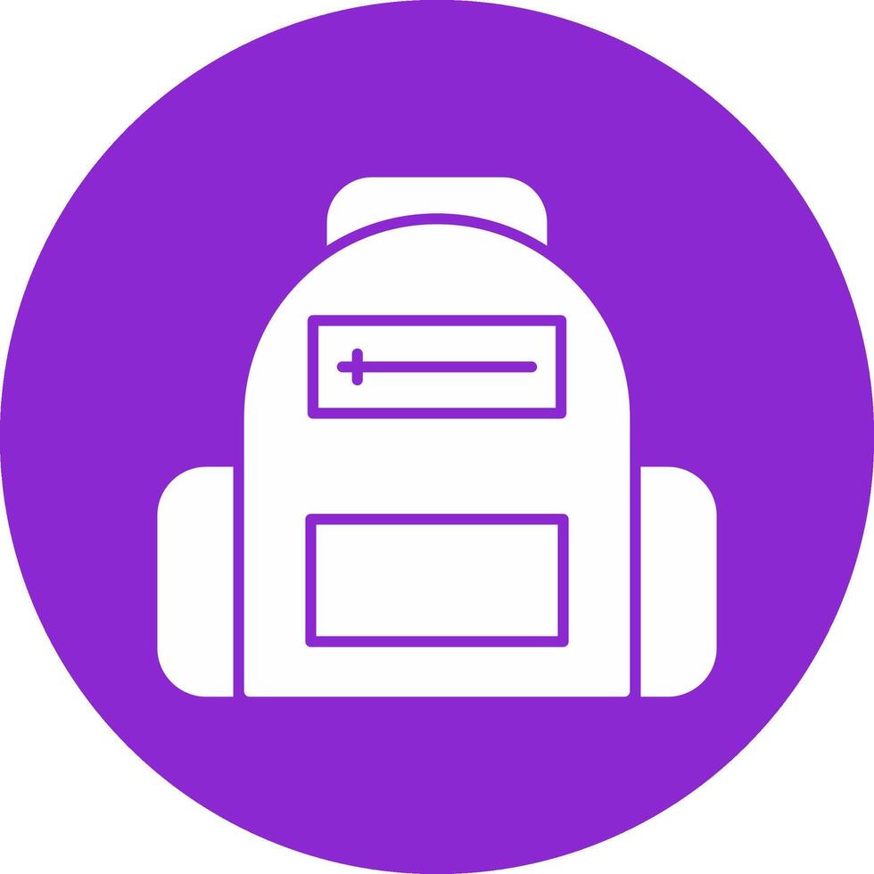 School Bag Glyph Circle Icon vector