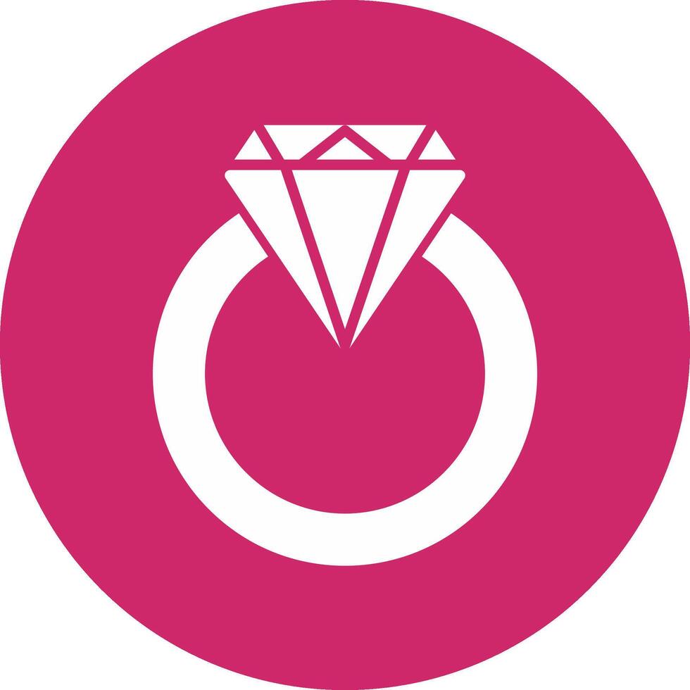 Diamond Ring Glyph Circle Icon vector