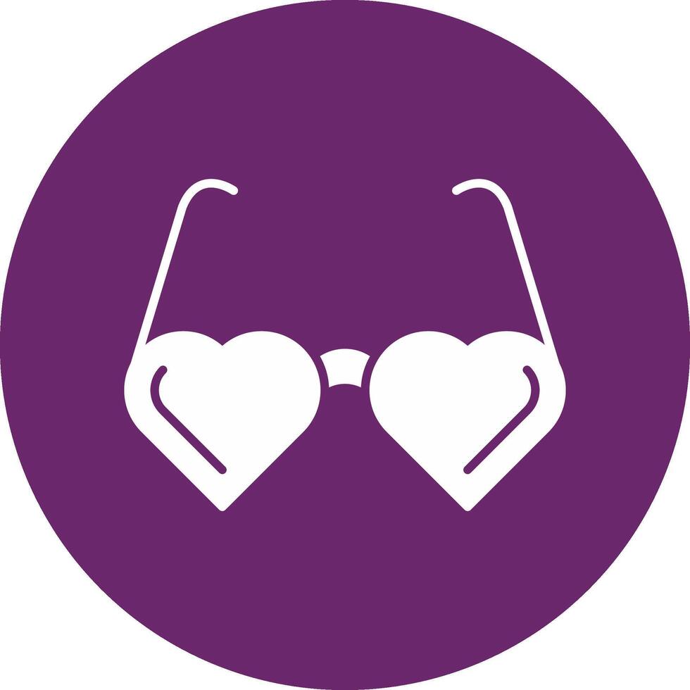 Heart Glasses Glyph Circle Icon vector