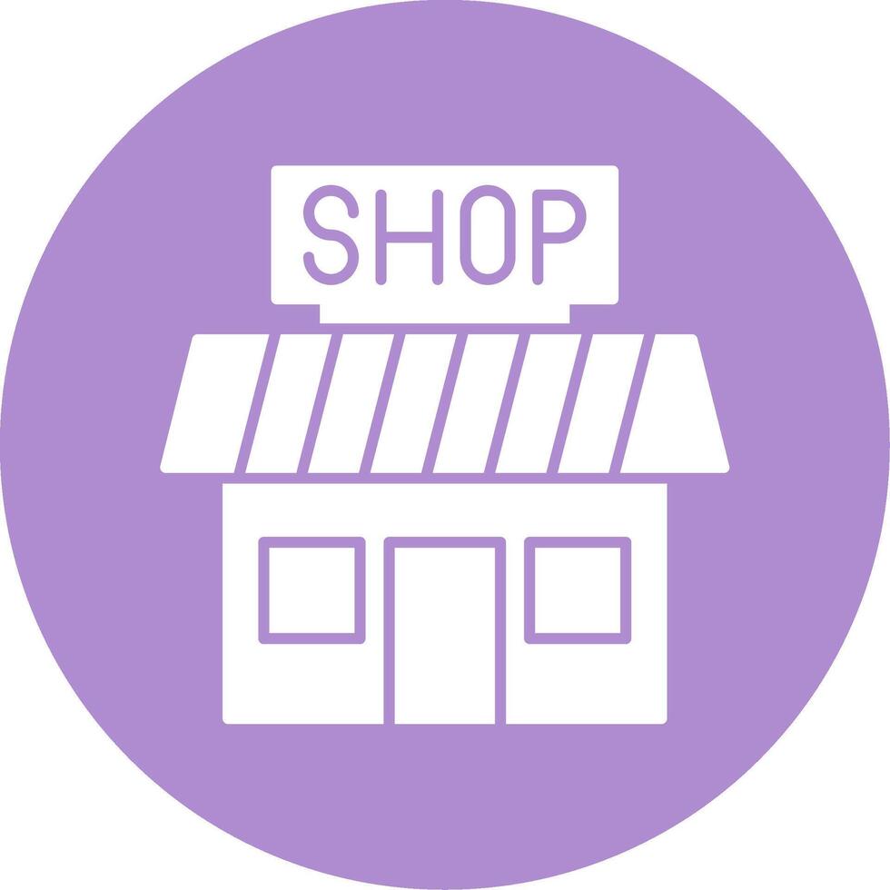 Shop Glyph Circle Icon vector