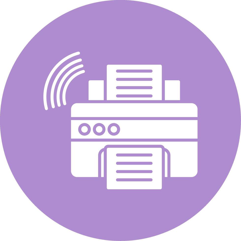 Printer Glyph Circle Icon vector