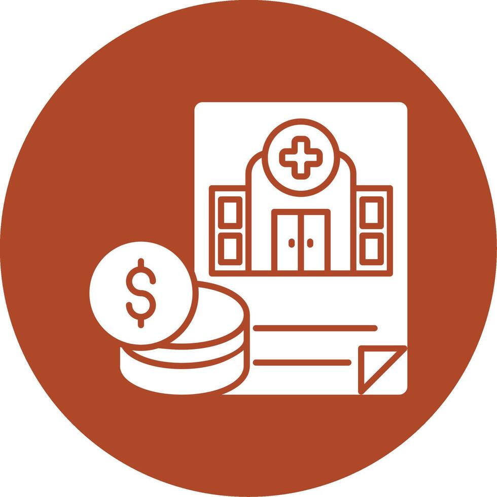 Hospital Budget Glyph Circle Icon vector