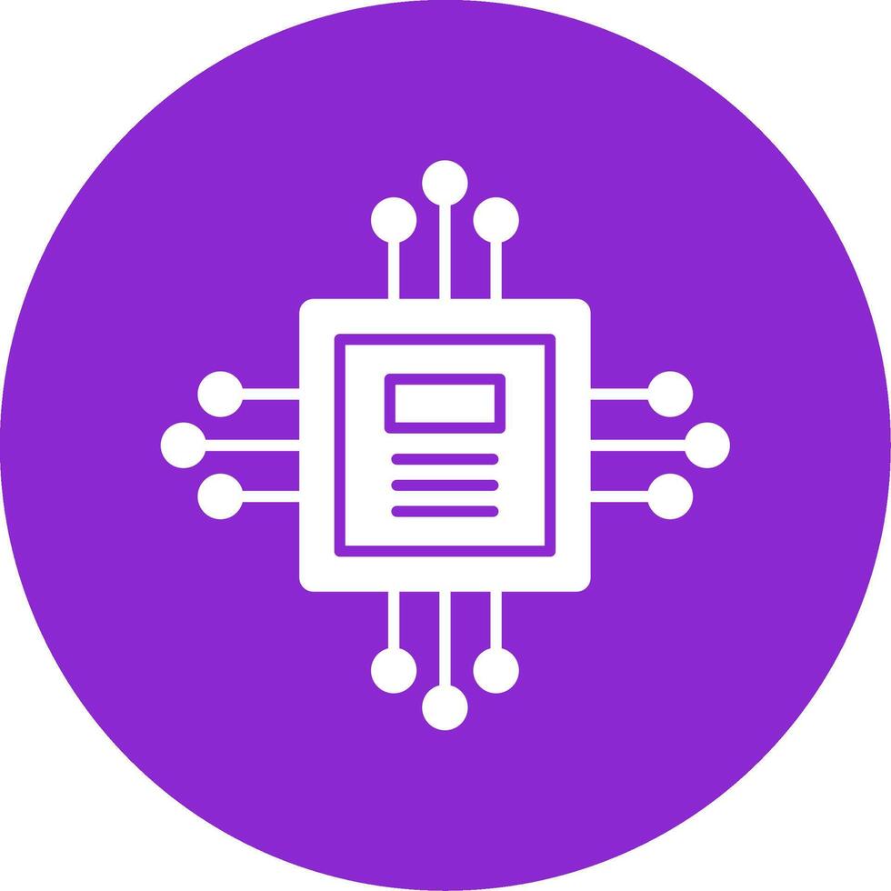Chip Glyph Circle Icon vector