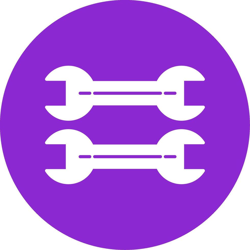 Wrench Glyph Circle Icon vector