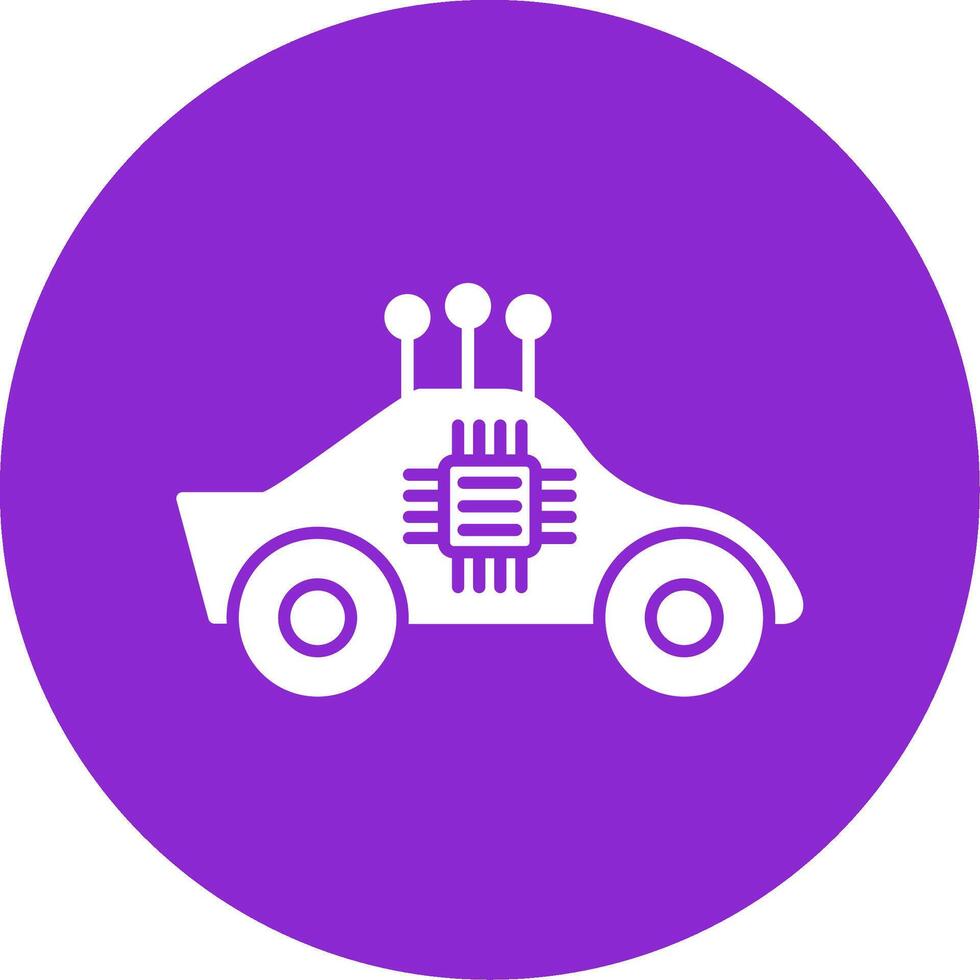 Autonomous Car Glyph Circle Icon vector