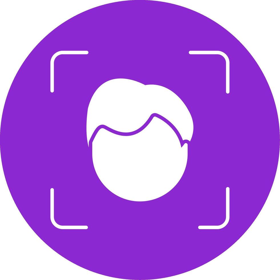 Face Scan Glyph Circle Icon vector