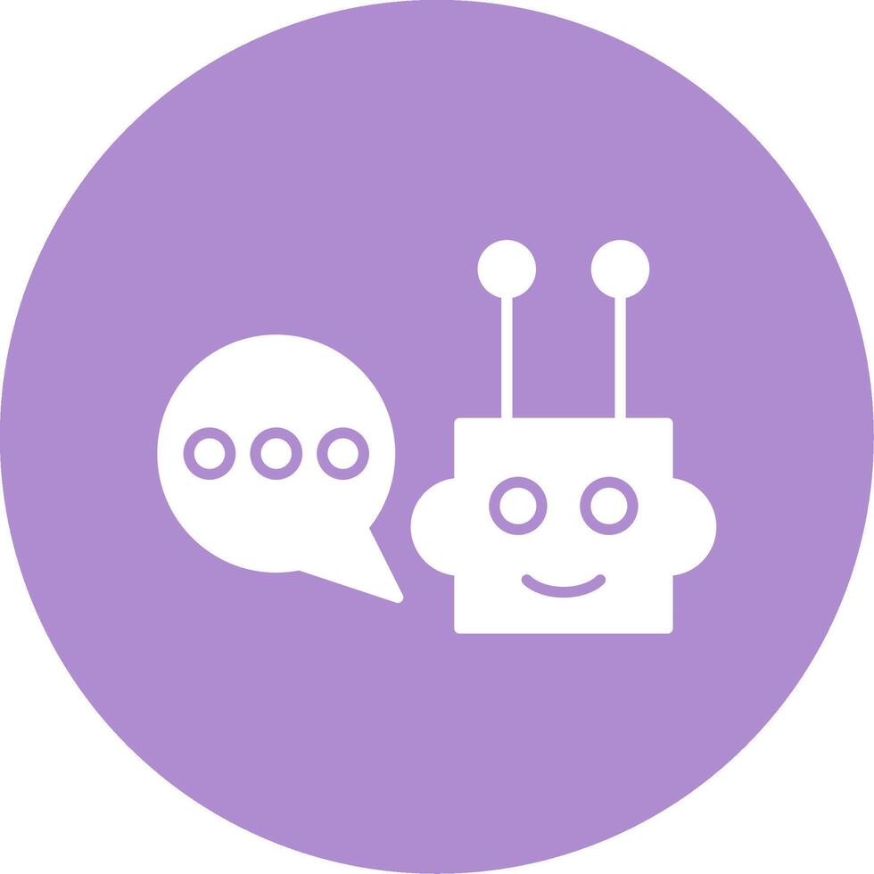 Chatbot Glyph Circle Icon vector