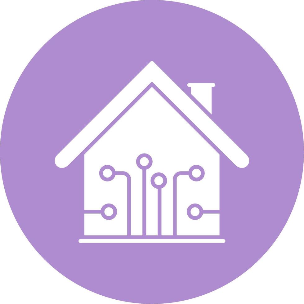 Smart Home Glyph Circle Icon vector