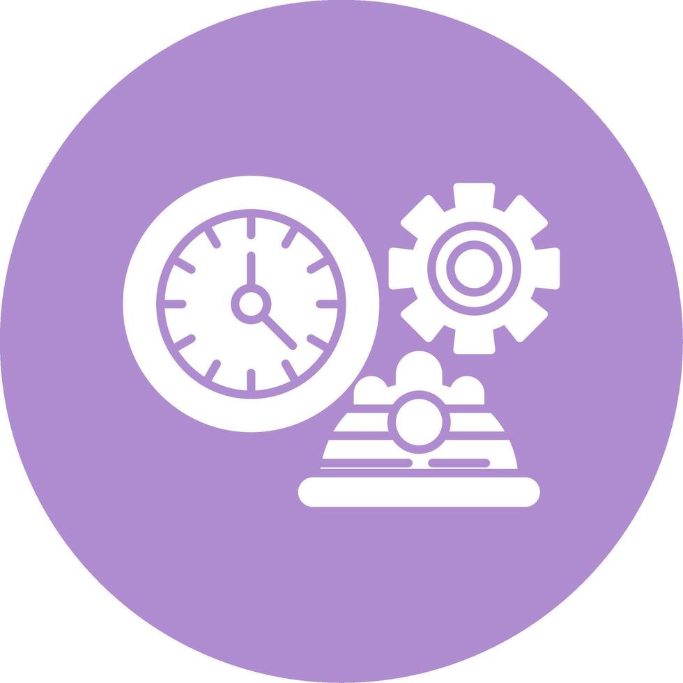 Working Hours Glyph Circle Icon vector