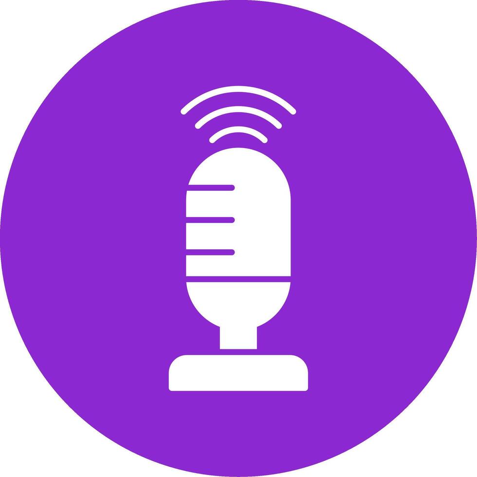 Voice Recording Glyph Circle Icon vector