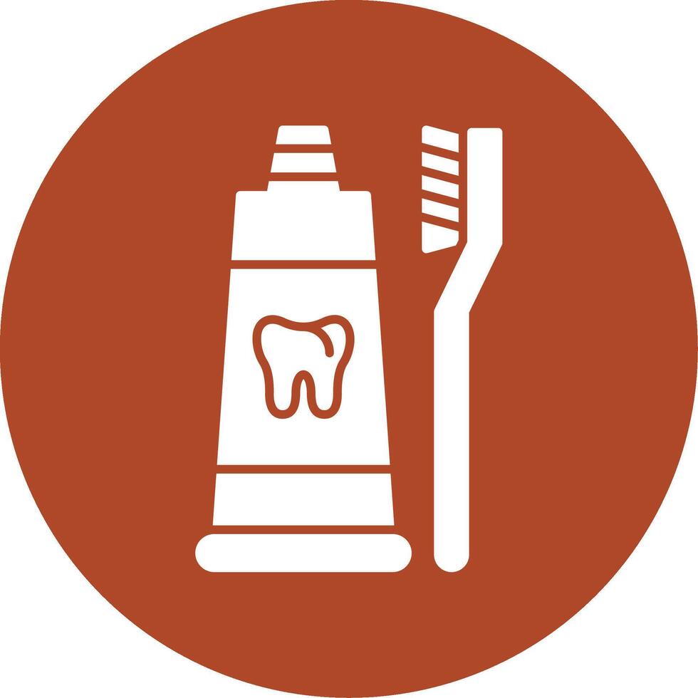 Toothpaste Glyph Circle Icon vector