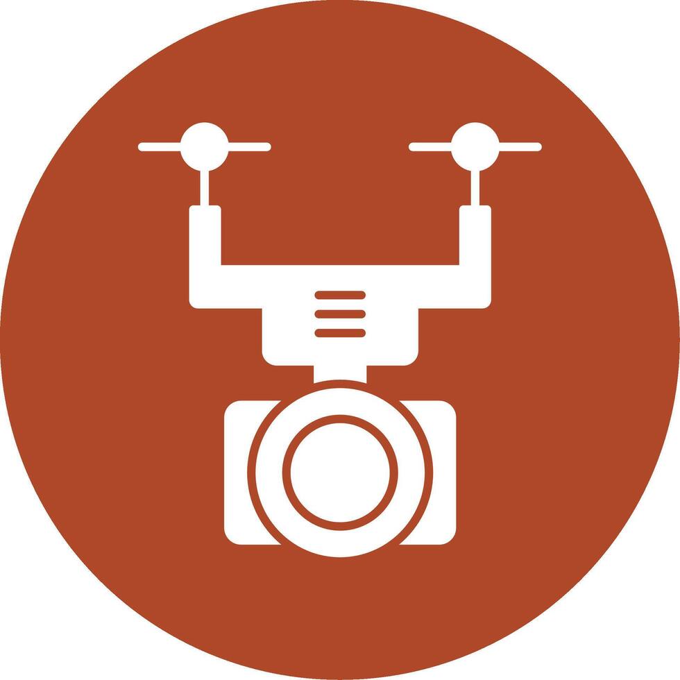 Camera Drone Glyph Circle Icon vector