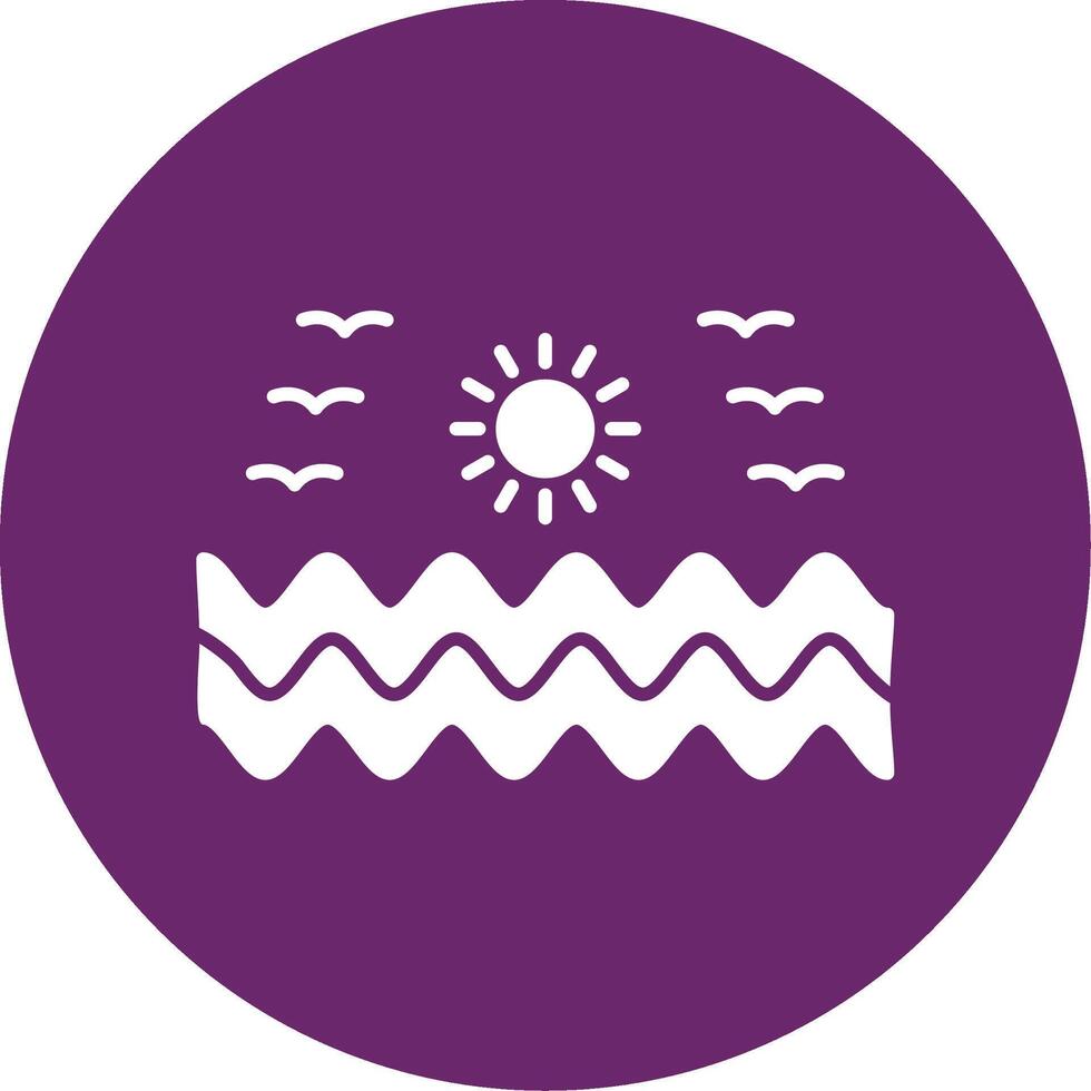 Sea Water Glyph Circle Icon vector