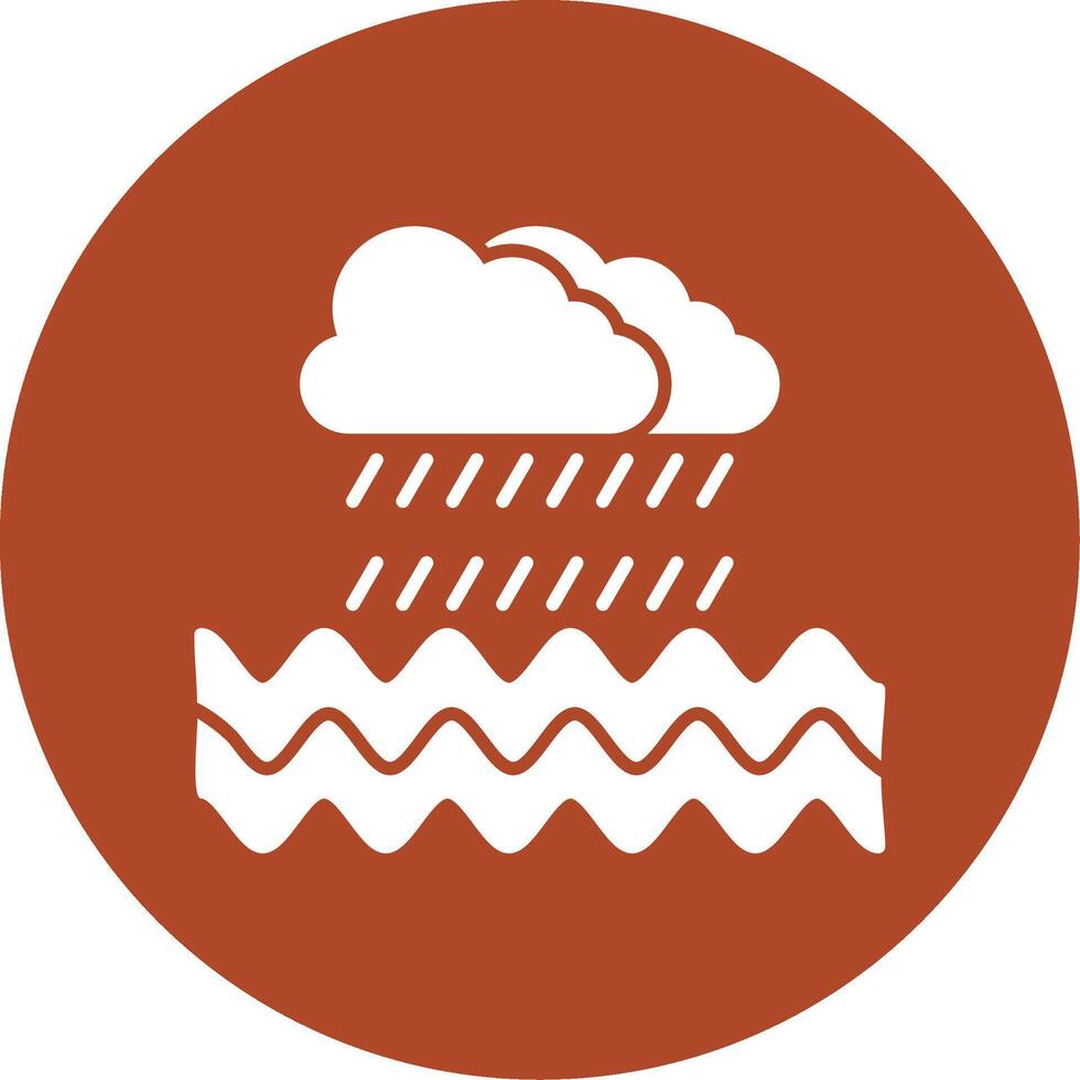 Rain Glyph Circle Icon vector