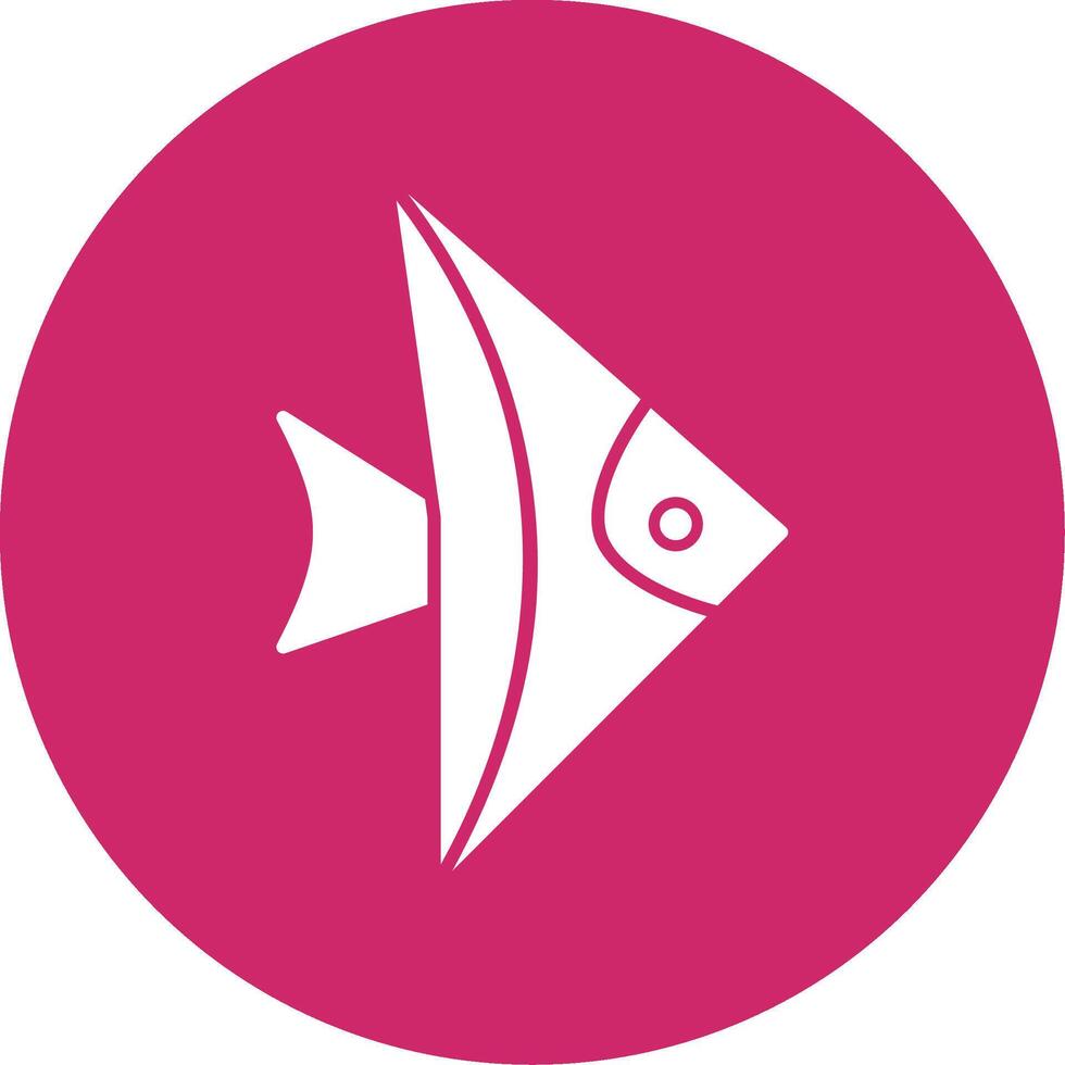 Fish Glyph Circle Icon vector
