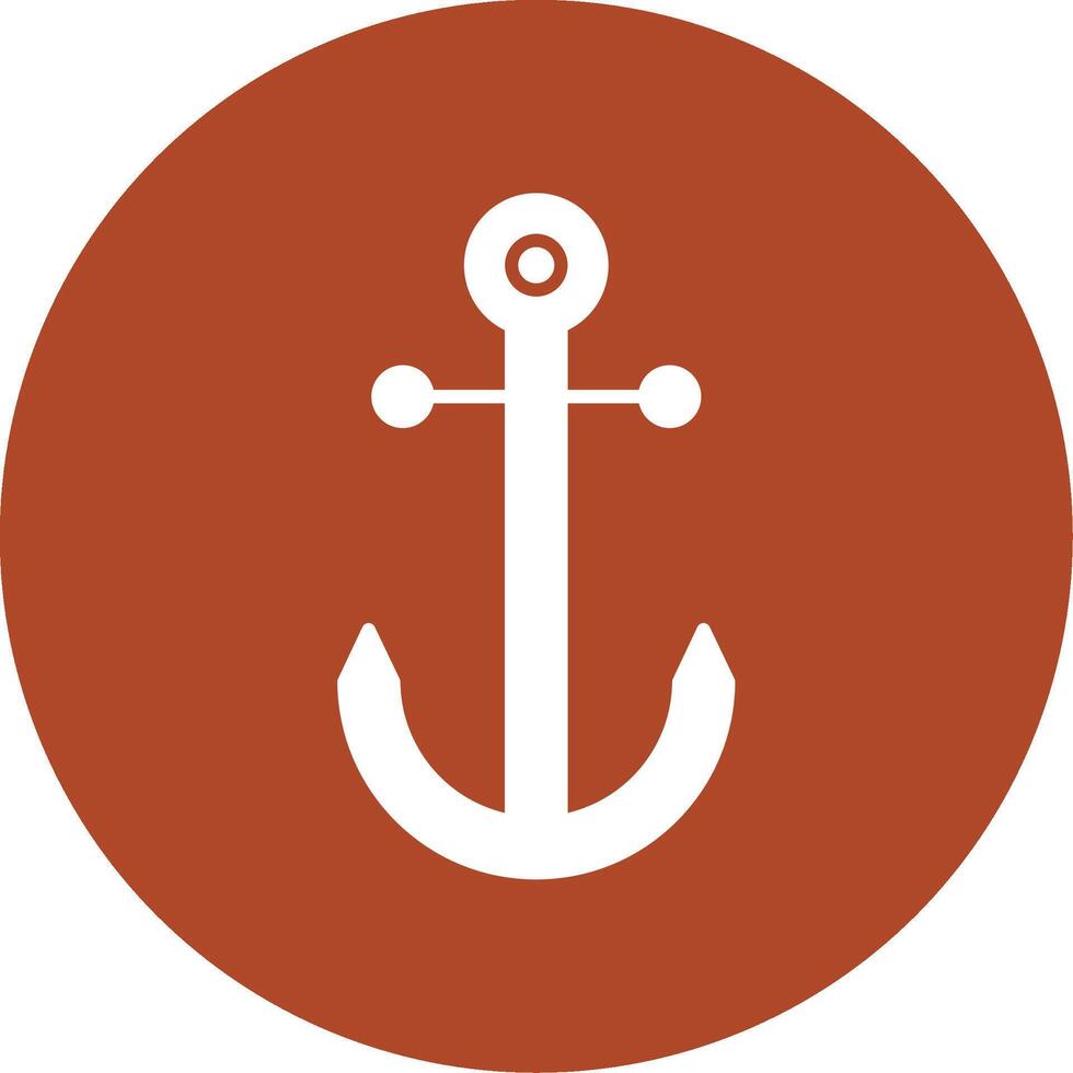 Anchor Glyph Circle Icon vector