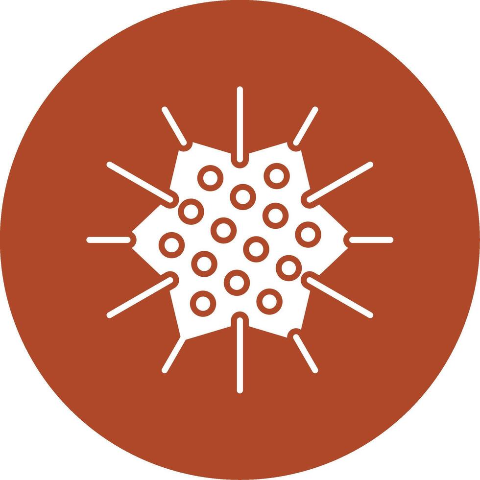 Sea Urchin Glyph Circle Icon vector