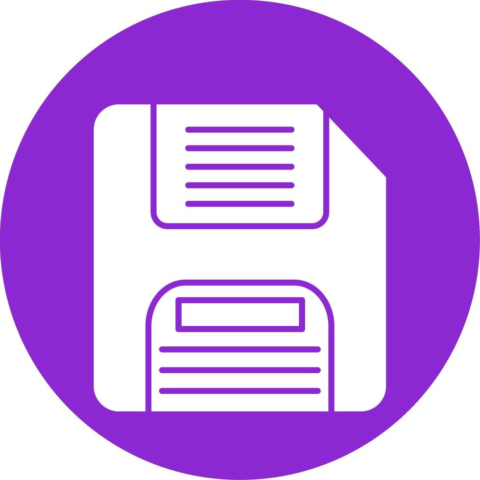 Floppy Disk Glyph Circle Icon vector