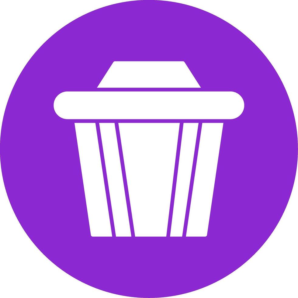 Recycle Bin Glyph Circle Icon vector