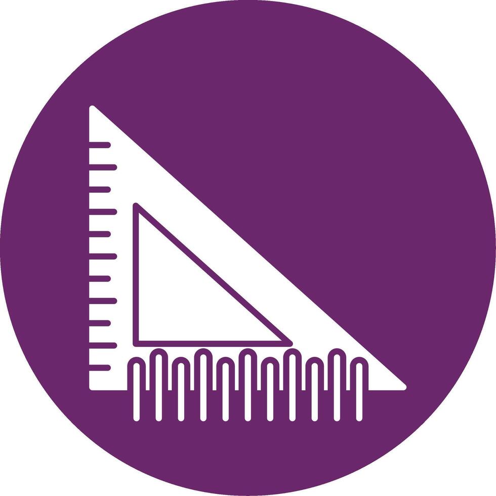 Square Ruler Glyph Circle Icon vector
