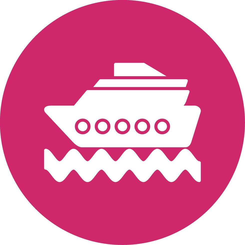 Cruise Ship Glyph Circle Icon vector