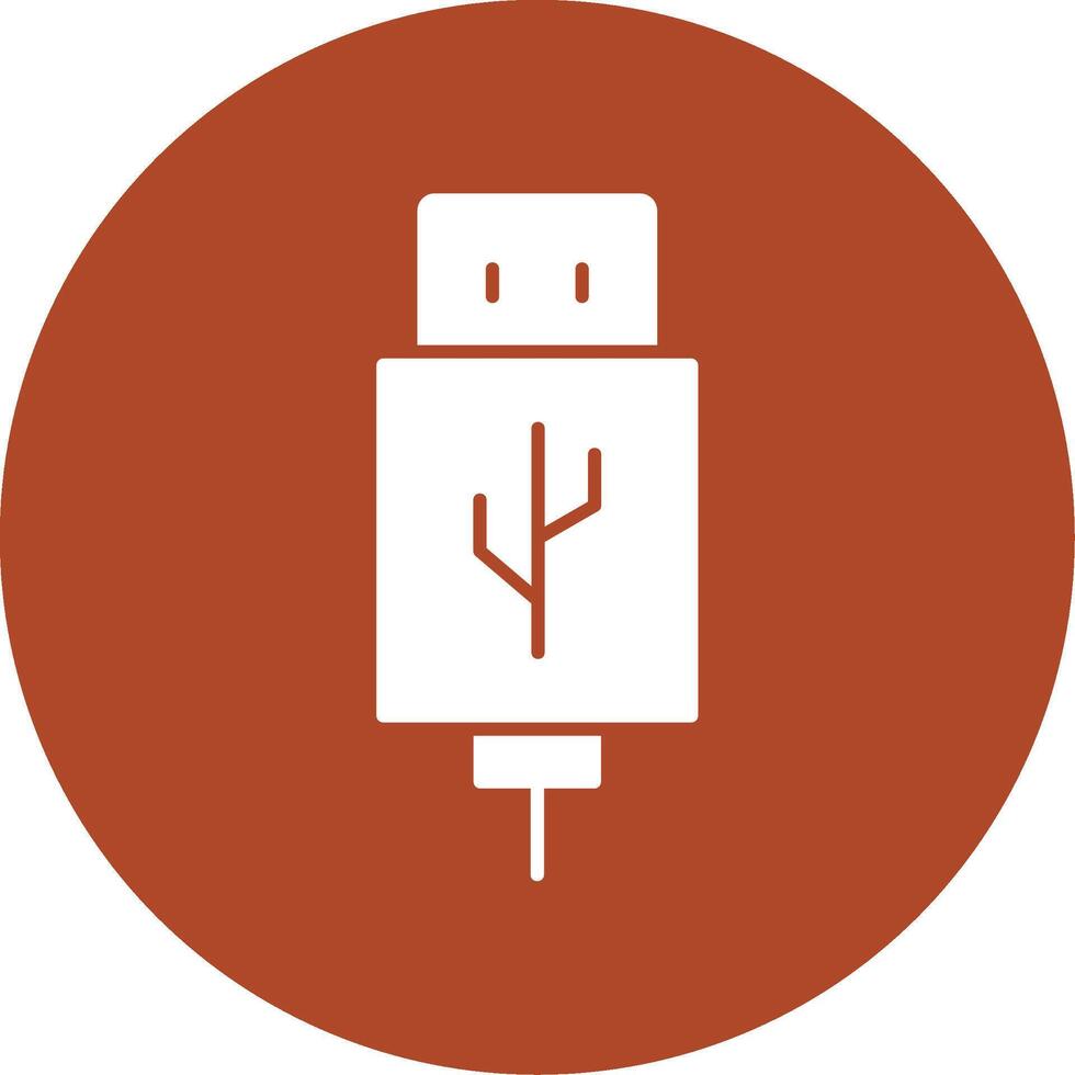 icono de círculo de glifo usb vector