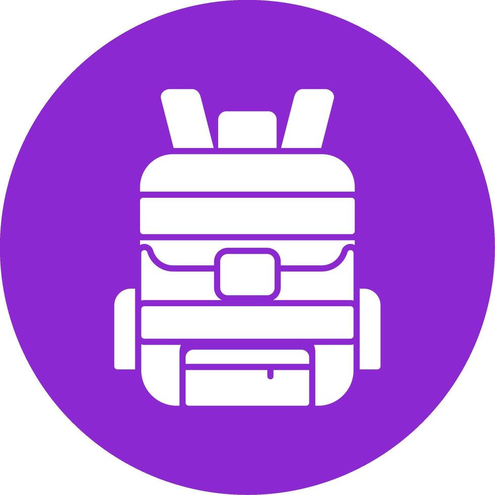 Backpack Glyph Circle Icon vector