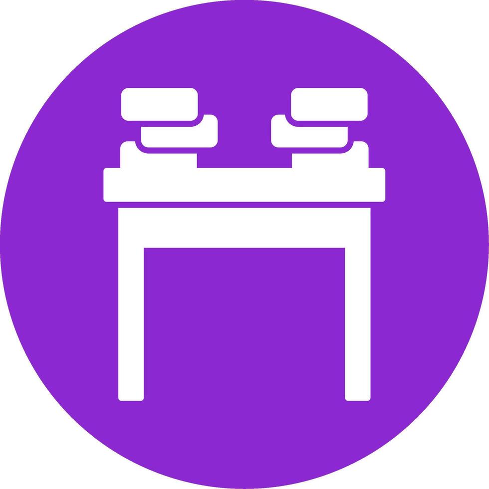 School Desk Glyph Circle Icon vector