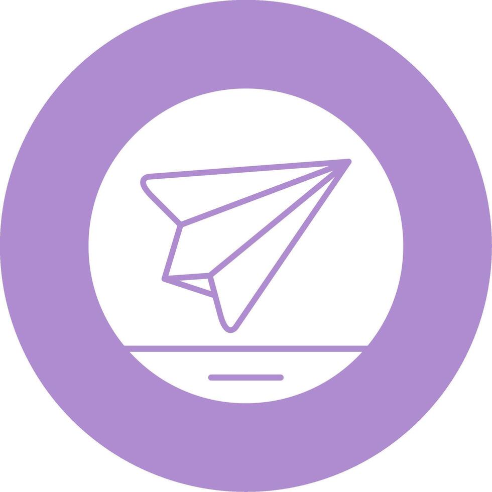 Paper Plane Glyph Circle Icon vector