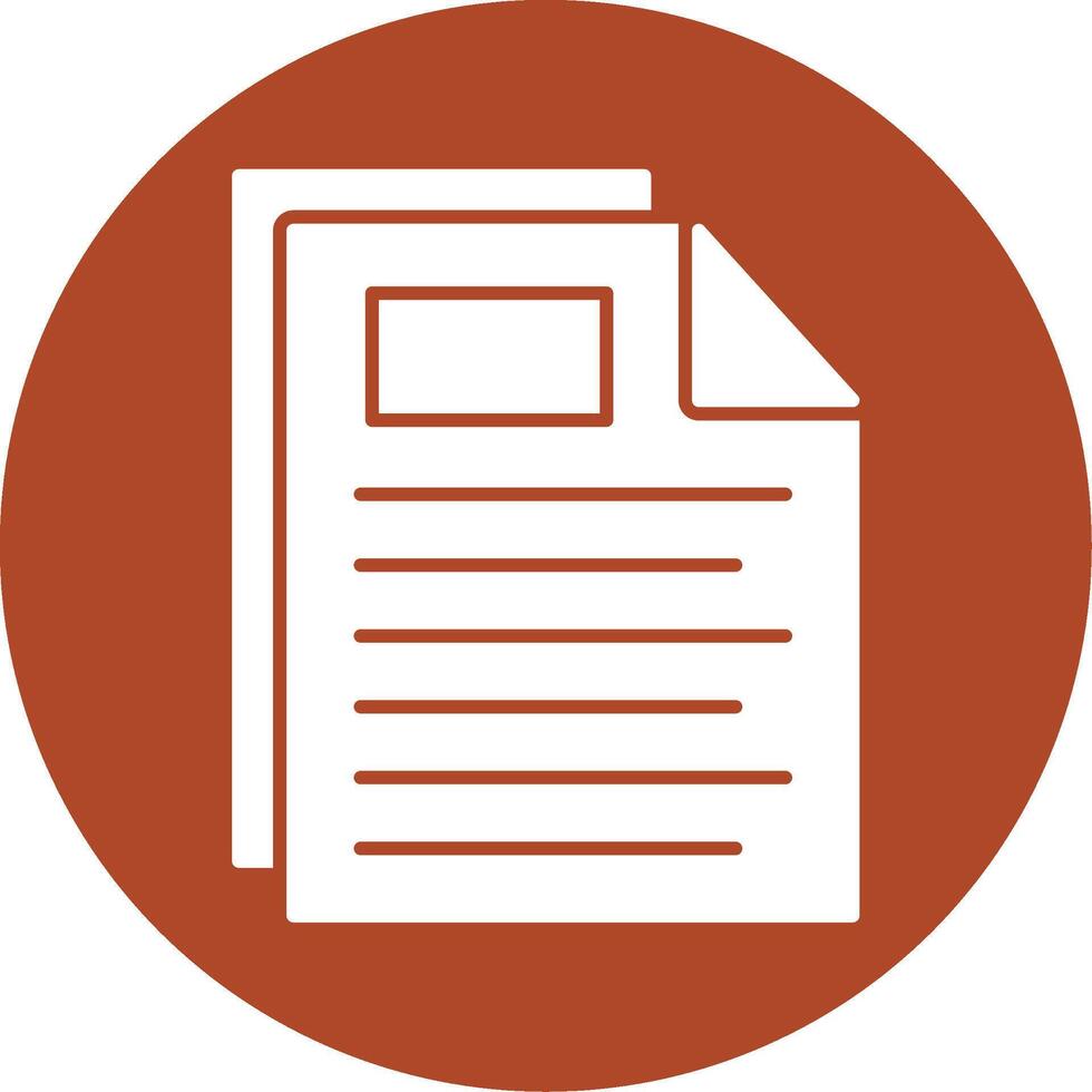 Document Glyph Circle Icon vector