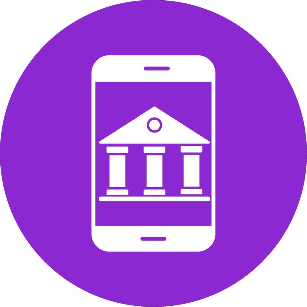 Online Banking Glyph Circle Icon vector